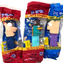 NIP Lot of 3 Pez Disney Phineas &amp; Ferb Perry Platypus Candy &amp; Dispenser Sealed - £17.52 GBP