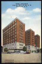1949 HOTEL ANNAPOLIS - WASHINGTON D.C linen * posted to ONEONTA NY messa... - $4.95