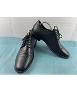 Johnston &amp; Murphy Dress Oxford Men 9 M Larsey Shoes Black Leather Cap To... - $47.24 CAD