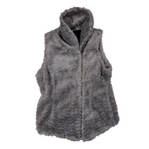 Patagonia Gilet Donna Grigio Medio Pelage Pelliccia Finta Asimmetrico Zi... - $39.58