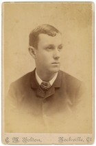 Antique Circa ID&#39;d 1880s Cabinet Card Bolton George Ashton in Suit Rockville CT - £7.57 GBP