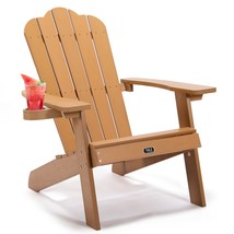 Adirondack Chair Backyard Outdoor Furniture Painted Seating with Cup Holder - $181.77