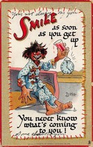 Dwig Comic Postcard Smile Get Up Never Know Whats Coming Tuck Artist Signed - £7.74 GBP