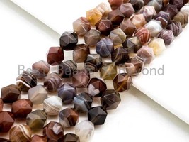 Natural Botswana Agate Beads - 6/8/10/12mm Faceted Bicone Beads - SKU#U146 - $15.00+