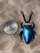 Costume Jewelry Pin  Beetle Brooch Insect Bug 2&quot; - £5.53 GBP
