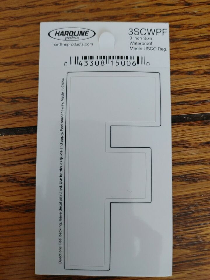 Hardline Self Adhesive Letter F Glossy White Laminate 3 In Super Stick - $2.92