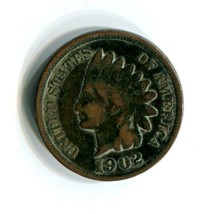 1902 Indian Head Penny United States Small Cent Antique Circulated Coin 03721 - £4.17 GBP
