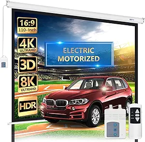 Motorized Projector Screen 110&quot; - Indoor And Outdoor Movies Screen 110 I... - $259.99