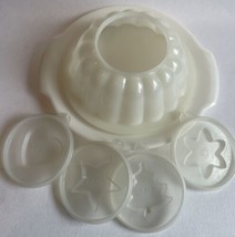 Vintage Tupperware Jel-N-Serve Jello Mold White 6-Piece Set, 4 Seal Designs - £6.74 GBP