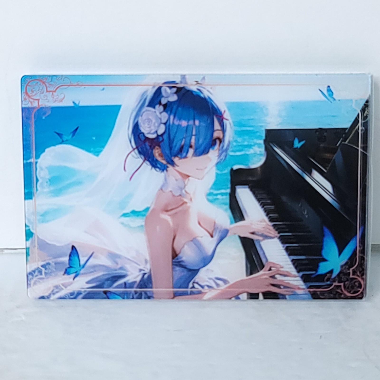 Rem Piano Beach Anime Waifu Thick Acrylic Trading Card 4.5in x 3in - $19.79