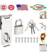4-Inch Stainless Steel Hasp Lock with Padlock - Enhanced Safety Solution - $420.73 MXN