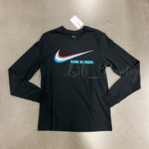 NWT Nike DN2996-010 Men&#39;s &quot;Game So Fresh&quot; Long Sleeve Shirt Cotton Black... - $29.95