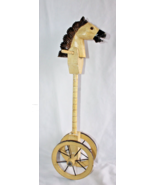 Vintage Maybe Antique? Wood Stick Hobby Horse with Wheels 20.5 in Tall - $138.37