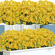 Artificial Flowers 24 Bundles for Outdoors Faux Plastic Plants Fake Flowers UV R - £33.38 GBP