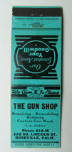 The Gun Shop - Roseville, California 20 Strike Sports Matchbook Cover Bibey CA - £1.61 GBP