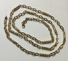 Yellow SilverTone Plated Chain Necklace for Men 36&quot;- Link Chain Steel Bamboo 5mm - £11.95 GBP