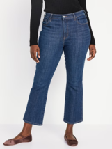 Old Navy 90&#39;s Crop Flare Jeans Womens 14 Tall Blue Dark Wash Vintage NEW - £23.31 GBP