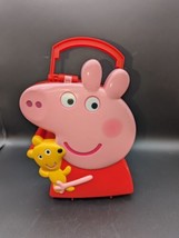 Peppa Pig Toy Lot 9 Figures plus Carrying Case with Handle by Jazwares 2003 - $13.50
