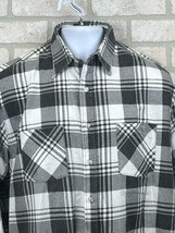 Ozark Trail Men Flannel Plaid Shirt Sz L Tall Long Sleeve USA Dry Cleaned Black - £14.19 GBP