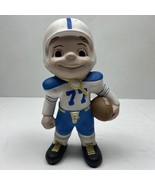 Ceramic Football Smiley Boy Atlantic Mold Figurine Chargers Blue Yellow 77 - £18.38 GBP