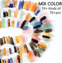 Gemstone Beads Tumbled Mixed Set Bullet Jewelry Supplies 70pcs Bulk Lot - $24.74