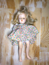 Vintage Ideal Doll P90 Creepy Girl Floral Dress Eyes Open /Close- Halloween Doll - £30.57 GBP