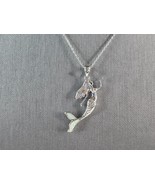 Womens Sterling Silver Opal Mermaid Pendant Necklace 6.0g E3643 - €42,79 EUR