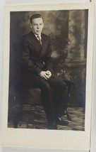 Early 1900s A Hesitant Looking Young Gentleman Photo rppc Postcard Q8 - $5.95