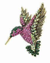 Vintage Look Gold Plated Humming Bird Brooch Suit Coat Broach Collar Pin B8 Gift - £13.22 GBP