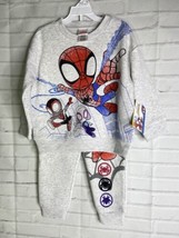 Marvel Spidey &amp; His Amazing Friends Sweatshirt Top Pants Outfit Set Kids Boys 3T - £35.60 GBP