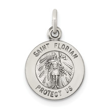 Silver Antiqued Saint Florian Medal QC5720 - $34.13