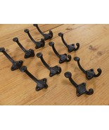 10 Cast Iron BLACK U-Shape Hooks Coat Hat Sweater Towel Bathroom Kitchen... - $495.82 MXN