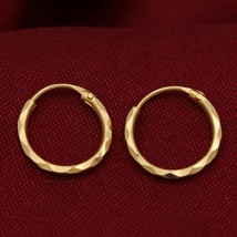 22cts Yellow Gold Hoop Earring Small Bali Friend Gift Wedding Best Selling Offer - £86.72 GBP