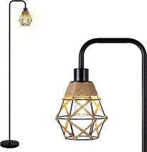 Industrial Floor Lamp Standing Lamp with 9w Led Bulb ETL E26 Socket Hemp... - $44.08