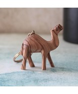 Olive Wood Camel Statue Keychain, Hand Carved Animal Keychain, Hand Made... - £23.73 GBP