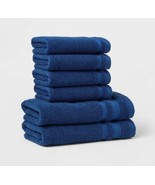 6 pack Threshold Performance Hand Towels &amp; Washcloths Blue. NWT. O - £14.33 GBP