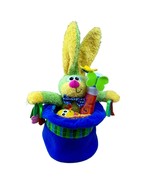 Infantino Magic Bunny Rabbit In Hat Wand Blue Green Plush Crinkle Toy - $13.52 CAD