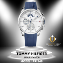 Tommy Hilfiger Herren-Armbanduhr, Quarz, blaues Silikonarmband, weißes... - £105.01 GBP