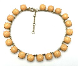 J Crew Gold Tone Peach Cabochon Bubble Statement Necklace - £21.96 GBP