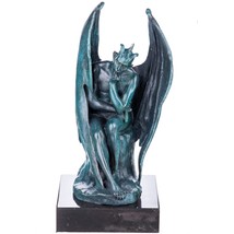 Limited Bronze! Pensive Devil Satan - Winged Lucifer - Bronze Sculpture - Pensiv - $399.00