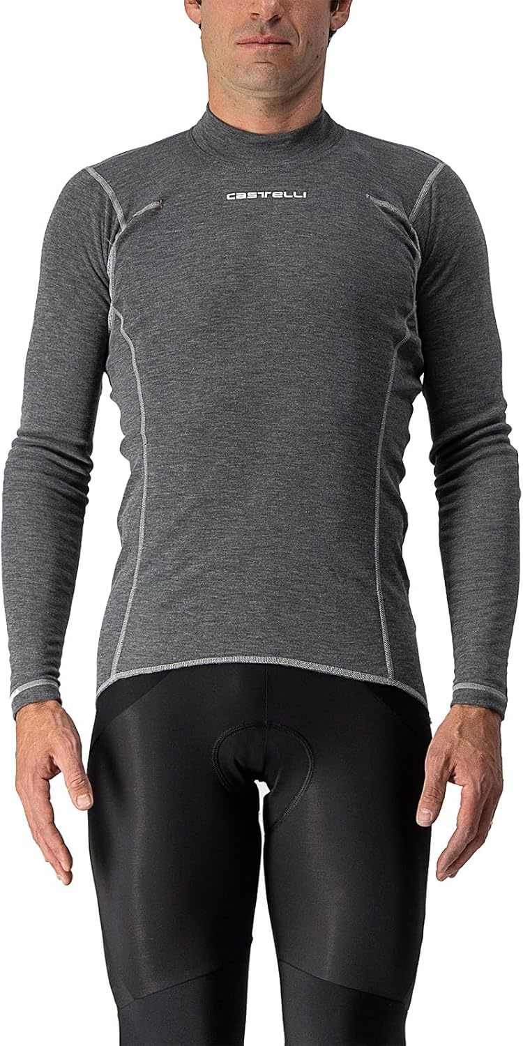 Castelli Men'S Flanders Warm Long Sleeve Jersey, Fleece Crew Neck Base Layer For - £120.36 GBP