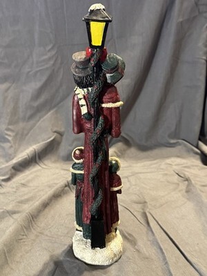 Vintage Albert E. Price Carolers Figure 11” Resin Family Singing by Lamp Post Item image 3