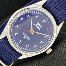 Genuine Vintage Hmt Janata Winding Indian Mens Arabic Blue Watch 610d-a318431-6 - £16.07 GBP