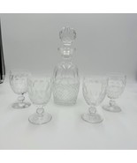 Waterford crystal colleen pattern decanter &amp; 4 claret wine glasses Irish... - $306.00