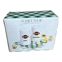 Football Ceramic Salt &amp; Pepper Shakers Gartner Studios 3” NIP - $12.00