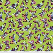 Tula Pink Daydreamer Butterfly Kisses Cotton Quilt Craft Fabric Avocad By The Yd - $9.80