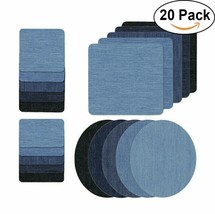 5 Colors DIY Iron on Denim Fabric Patches for Clothing Jeans Repair Kit（20pcs ） - £4.15 GBP