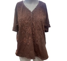 Caite Women&#39;s Brown Blouse loose fit Size Small SKU 1373 - $17.53