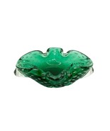 Murano MCM Bullicante Emerald Green and Clear Glass Ashtray - £99.94 GBP