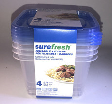 8ea 2.08 Cups/16.6 Fl Oz Ea Sure Fresh Dry/Cold/Freezer Food Containers 3”Hx4.2W - £14.72 GBP